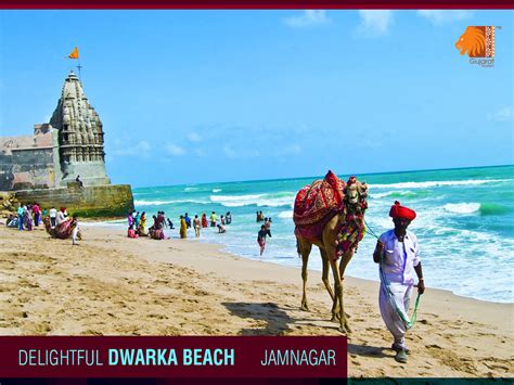 Ideal for sea shore walk, Dwarka beach with shining white sand, coral reefs, extensive marine ...