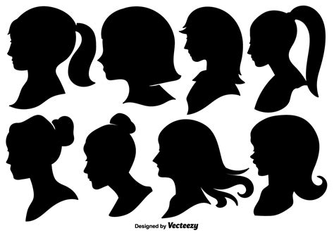 Woman Profile Silhouettes - Vector Illustration 150169 Vector Art at ...