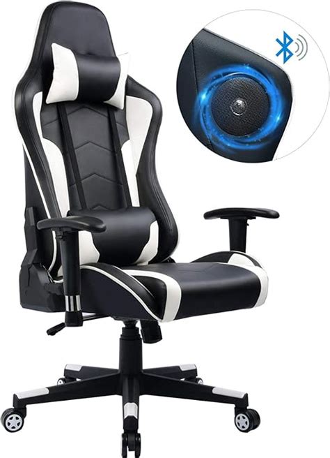 GTPLAYER Gaming Chair with Speakers Bluetooth Music Audio Racing Office Chair Heavy Duty 400lbs ...