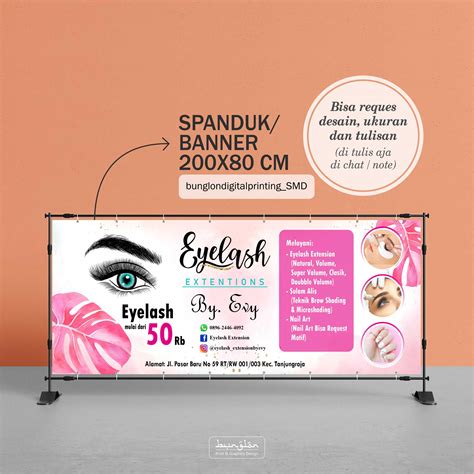 Size 200x80 Cm, Spanduk Banner Eyelash, Salon, Nail Art, Dll custom desain | Lazada Indonesia