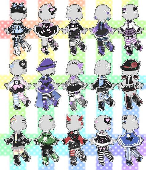 Pastel + Goth Outfit Adoptables (closed) by Horror-Star on DeviantArt ...