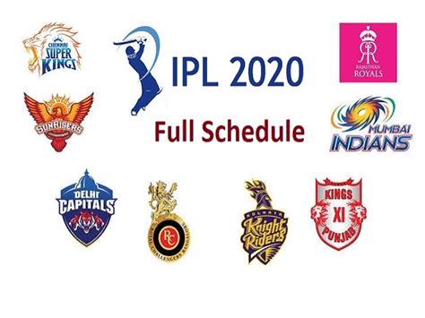 Indian Premier League (IPL) 2020: Full Schedule, Teams, Time Table ...