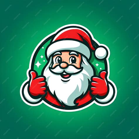 Premium AI Image | A happy mascot santa claus logo design on green background