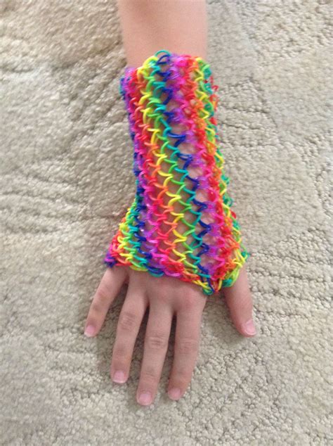 DIY rainbow loom dragon scale cuff/fingerless glove | Viking/Dragon ...