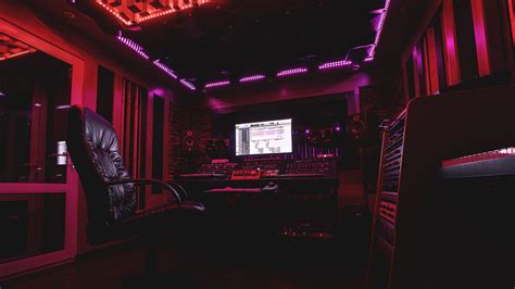 sound recording, studio, music, neon, 4k HD Wallpaper