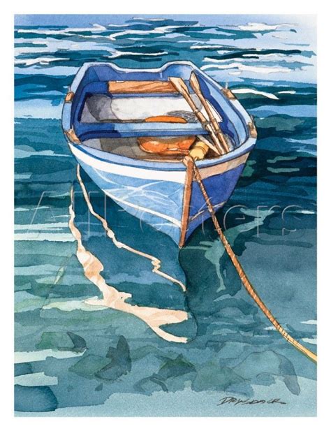 Reflection art, Watercolor boat, Watercolor art