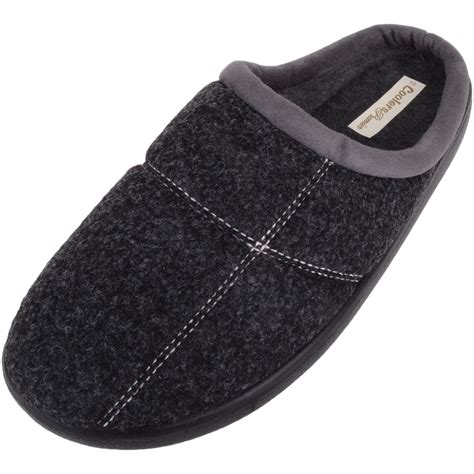 Men's Soft Felt Slip On EE Wide Fitting Slippers - Absolute Footwear