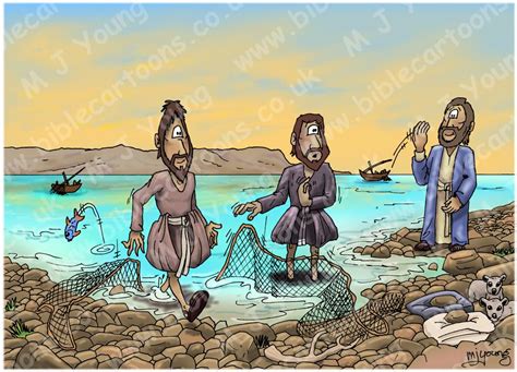 Matthew 04 - Jesus calls Simon & Andrew | Bible Cartoons