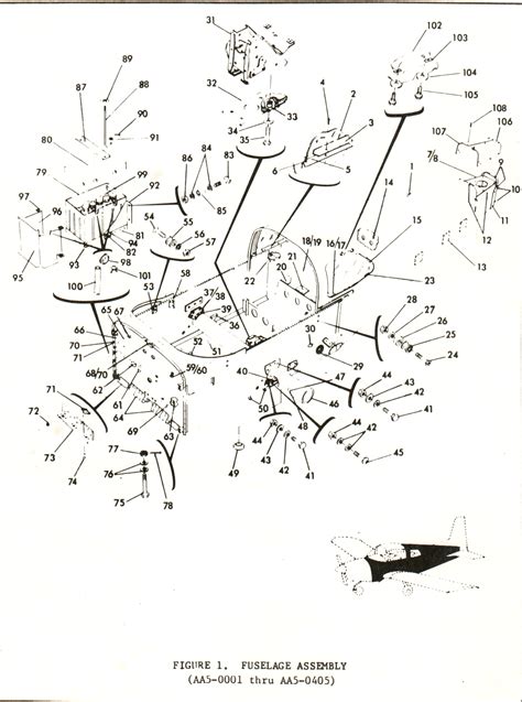 Parts Diagram Fuselage Assembly AA5 Traveler 0001 – 0405 Fig. 1. – Grumman Aircraft Parts