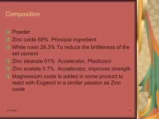 Zinc oxide eugenol cement | PPT