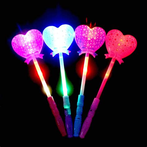 Novelty Heart shaped led light toys Magic Wand led lighting toys flashing glowing Light Up Wands ...