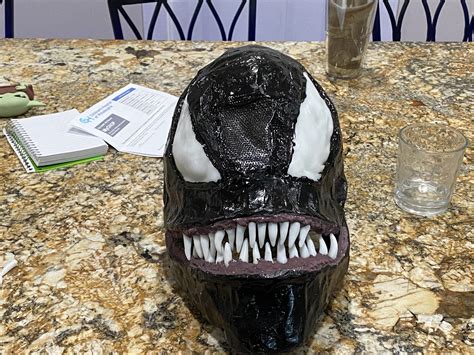 My Venom Mask based off of the design by Sean’s Crafts on YouTube (Minus two teeth that decides ...