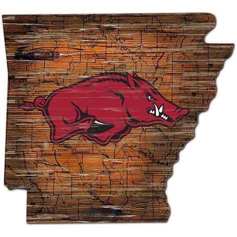 Fan Creations University of Arkansas Distressed State Logo Sign | Academy