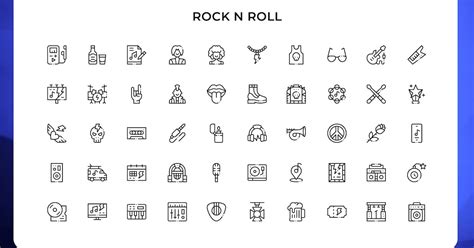 Rock N Roll Icons, Icons ft. music & rebellion - Envato Elements