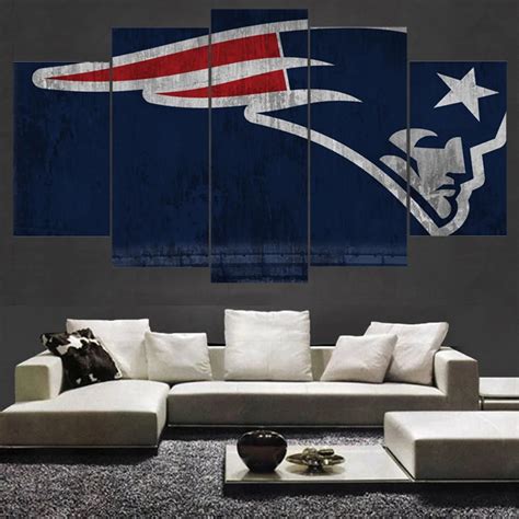 5 Panel New England Patriots Wall Art Picture Modern Home Decor Living ...