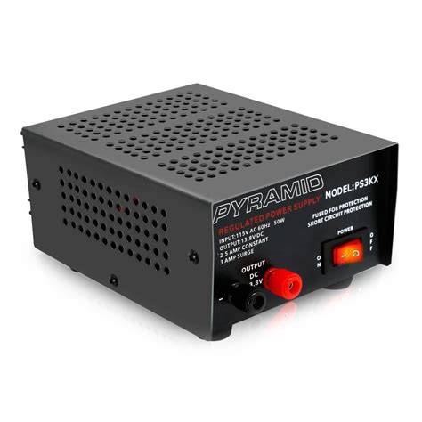 Universal Compact Bench Power Supply - 2.5 Amp Linear Regulated Home Lab Benchtop AC-to-DC 12V ...