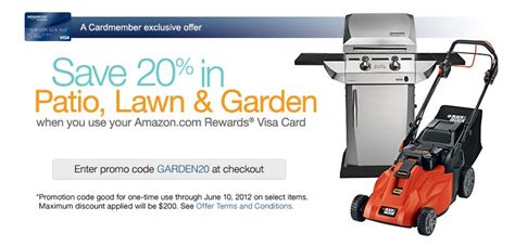 Amazon: Save 20% In Patio, Lawn & Garden When You Use A Amazon Rewards Visa Card - Kollel Budget