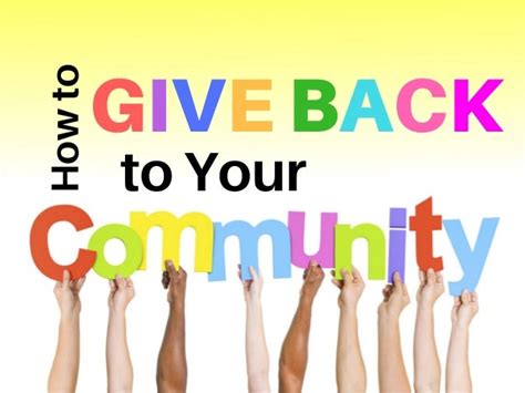 How to Give Back to Your Community