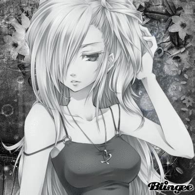 BLack and white anime girl Picture #121542447 | Blingee.com