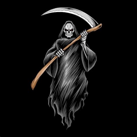 Premium Vector | Grim reaper skull illustration