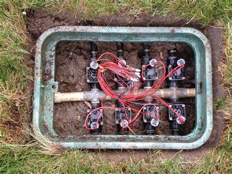 The "manifold" or valve box. These are the solenoid valves that control your individual zones ...