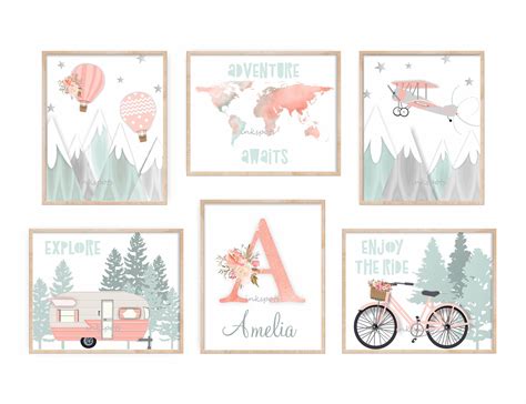 Baby Girl Adventure Nursery Decor Adventure Awaits Nursery - Etsy | Adventure nursery decor ...