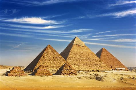 Egypt.-Cairo---Giza.-General-view-of-pyramids-from-the-Giza-Plateau ...