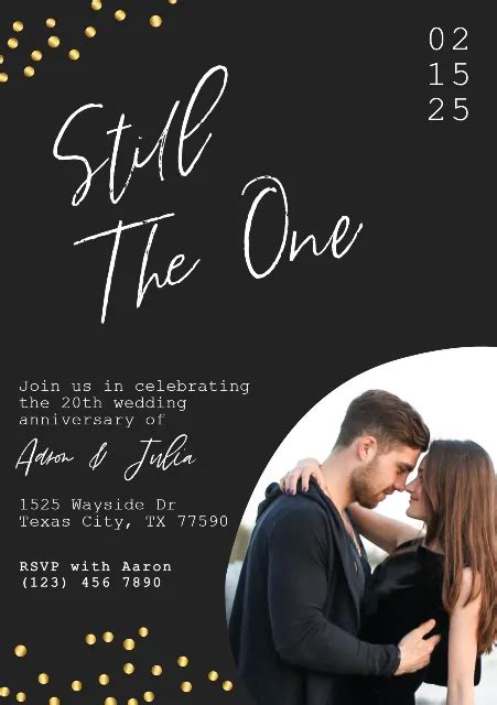 Still The One Wedding Anniversary Invitation Card Design Template | PIXLR