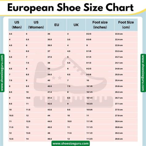 European Shoe Size Conversion Chart » US | UK | Philippines