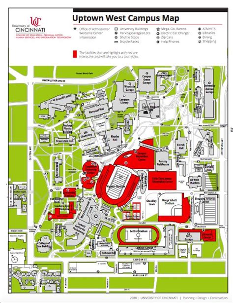 Campus Map Of University Of Cincinnati - Gillan Dianemarie