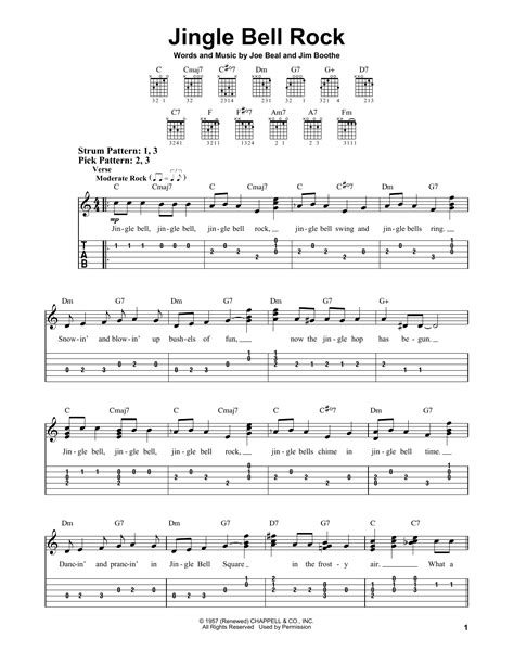 Jingle Bell Rock by Bobby Helms Sheet Music for Easy Guitar Tab at Sheet Music Direct