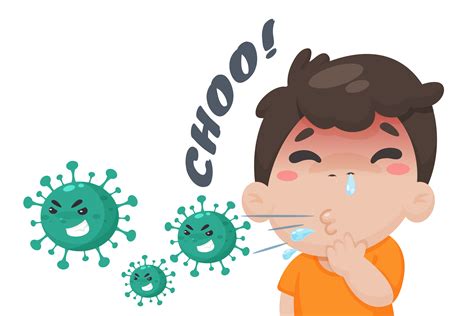 Boy Sneezing in Cartoon Style 954023 Vector Art at Vecteezy