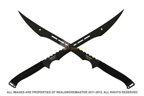 Full Tang Dual Blade Black Ninja Sword: Ninja Armory: Realswordmaster.com