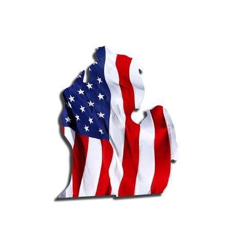 Michigan Waving USA American Flag. Patriotic Vinyl Sticker – ROE Graphics and Apparel