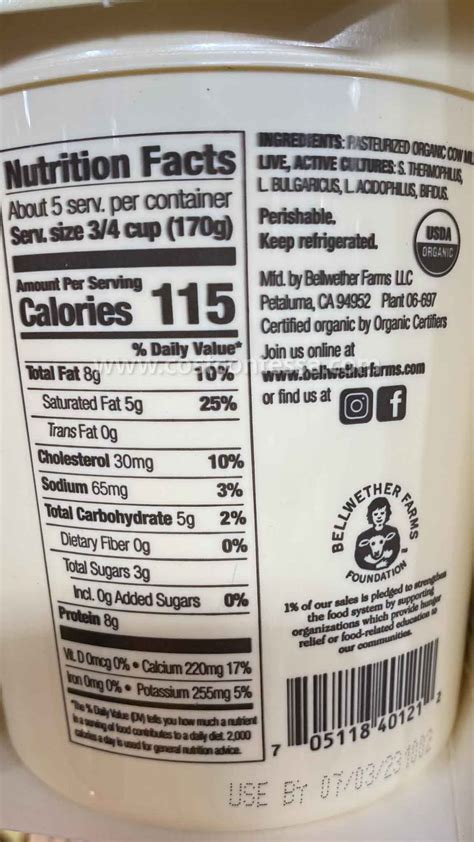 Bellwether Farms A2 Organic Whole Milk Yogurt at Costco | CostContessa