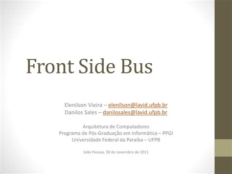 PPT - Front Side Bus PowerPoint Presentation, free download - ID:2382414