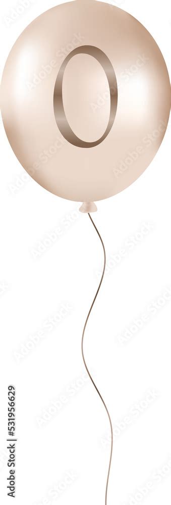 Gold satin Balloon with number 0 for Celebration Stock Illustration | Adobe Stock