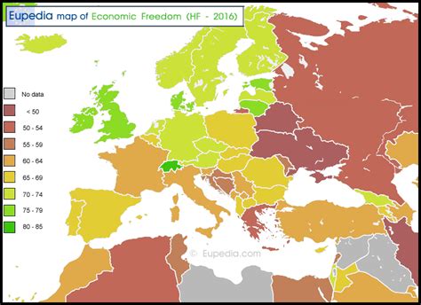 Map of economic freedom in and around Europe Economic Map, Economic Freedom, Human Migration ...