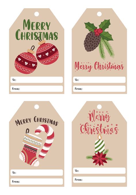 Christmas Tags Templates - 13 Free PDF Printables | Printablee | Christmas tags printable, Free ...