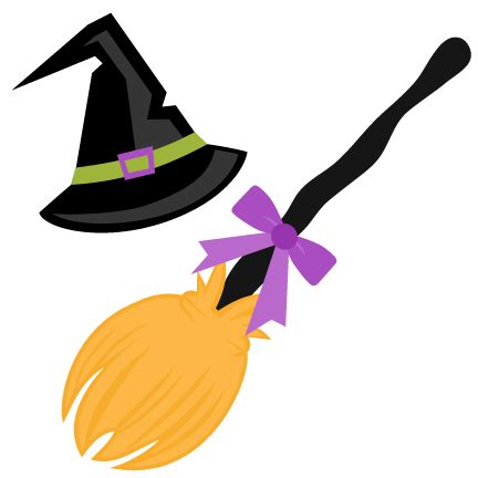 Witch Hat and Broom SVG scrapbook cut file cute clipart files for ...