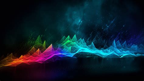 Colorful Wave Wallpaper In A Dark Background, Cool Background Picture, Cool Powerpoint, Cool ...