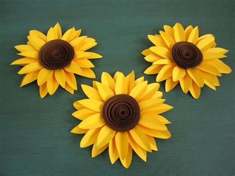 Set of 3 Paper Sunflowers Paper Flowers Yellow Flowers - Etsy | Paper sunflowers, Sunflower ...