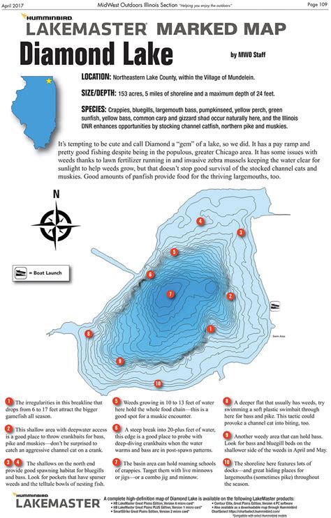 Diamond Lake Marked Map - MidWest Outdoors