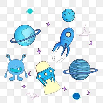 Earth Outer Space Vector Design Images, Outer Space Hand Drawn Stickers, Spaceship Clipart ...