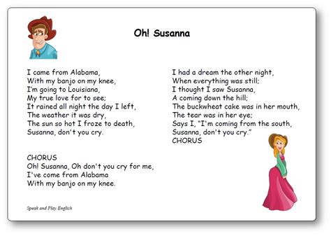 Oh! Susanna - Traditional American Song - Songs for teaching English