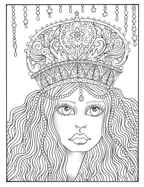 Crowned Fantasy Queens Coloring book Digital Instant | Etsy | Coloring book art, Fantasy queen ...