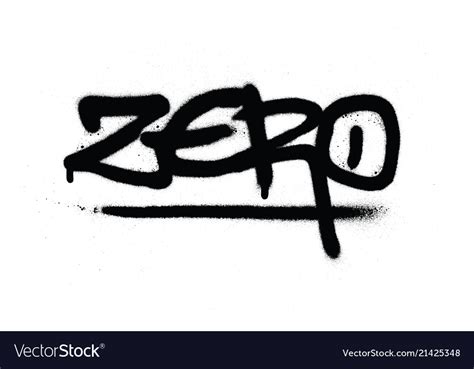 Graffiti zero tag in black over white Royalty Free Vector