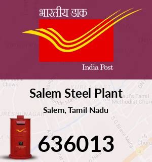 Salem Steel Plant Pin Code, Salem, Tamil Nadu