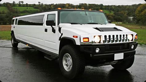 White H2 Hummer Limo, White Hummer Limousine, H2 Hummer Limos