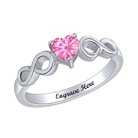 Jewel Zone US - Personalized Heart Shape Simulated Tourmaline Infinity ...